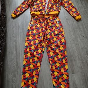 Sassy Jones Colorful Geometric Tracksuit
